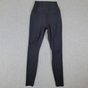 Alo Yoga Ripped Warrior women's leggings Size XS Black FLAWED